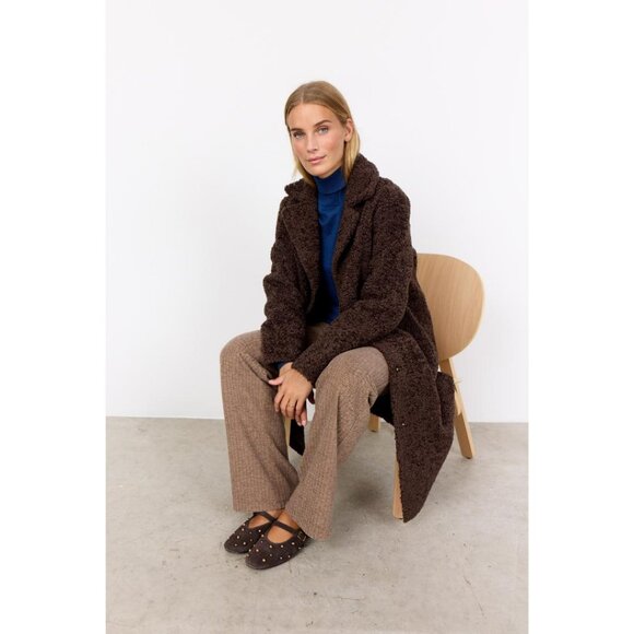 NWT SOYA CONCEPT MUKITE Chocolate Brown Teddy Jacket - Picture 10 of 10